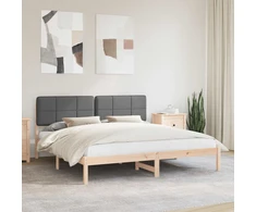 Lovo rėmas su apmuštu galvūgaliu Tamsiai pilka 180 x 200 cm