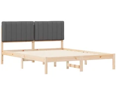 Lovo rėmas su apmuštu galvūgaliu Tamsiai pilka 160 x 200 cm