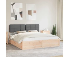 Lovo rėmas su apmuštu galvūgaliu Tamsiai pilka 180 x 200 cm