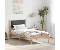 Lova Lovo rėmas su apmuštu galvūgaliu Tamsiai pilka 75 x 190 cm