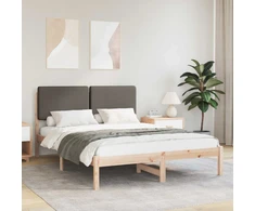 Lovo rėmas su apmuštu galvūgaliu Taupe 140 x 190 cm