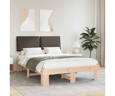 Lovo rėmas su apmuštu galvūgaliu Taupe 140 x 200 cm