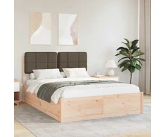 Lovo rėmas su apmuštu galvūgaliu Taupe 150 x 200 cm