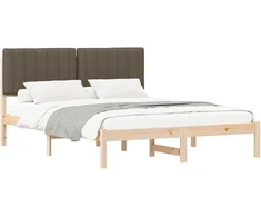 Lovo rėmas su apmuštu galvūgaliu Taupe 150 x 200 cm