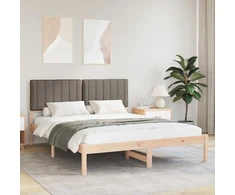 Lovo rėmas su apmuštu galvūgaliu Taupe 160 x 200 cm