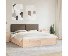 Lovo rėmas su apmuštu galvūgaliu Taupe 180 x 200 cm