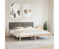 Lovo rėmas su apmuštu galvūgaliu Taupe 180 x 200 cm