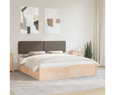 Lovo rėmas su apmuštu galvūgaliu Taupe 200 x 200 cm