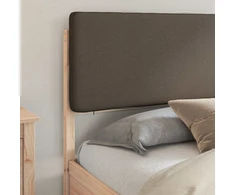 Lovo rėmas su apmuštu galvūgaliu Taupe 200 x 200 cm