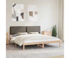 Lovo rėmas su apmuštu galvūgaliu Taupe 200 x 200 cm
