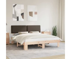 Lovo rėmas su apmuštu galvūgaliu Taupe 200 x 200 cm