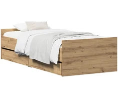 Lova Lovos rėmas Artisano ąžuolo 100 x 200 cm Apdirbta mediena
