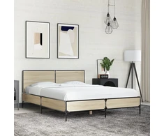 Lova Lovos rėmas, ąžuolo, 135x190cm, apdirbta mediena ir metalas