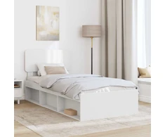 Lova Lovos rėmas Balta 100 x 200 cm Kietos pušies mediena