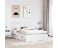 Lovos rėmas Balta 140 x 190 cm Kietos pušies mediena