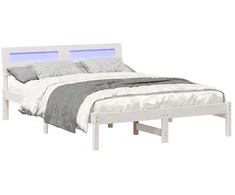 Lovos rėmas Balta 140 x 190 cm Kietos pušies mediena