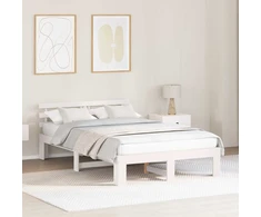Lovos rėmas Balta 140 x 190 cm Kietos pušies mediena