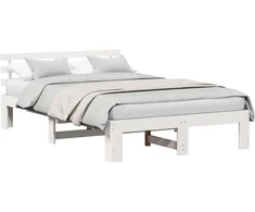 Lovos rėmas Balta 140 x 190 cm Kietos pušies mediena