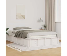 Lovos rėmas Balta 140 x 190 cm Kietos pušies mediena