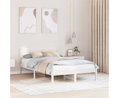 Lovos rėmas Balta 140 x 190 cm Pušies medienos masyvas
