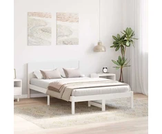 Lovos rėmas Balta 140 x 190 cm Pušies medienos masyvas