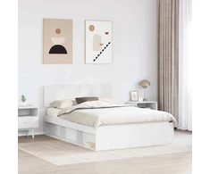 Lovos rėmas Balta 140 x 200 cm Kietos pušies mediena