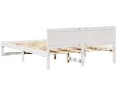 Lovos rėmas Balta 140 x 200 cm Kietos pušies mediena