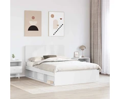 Lovos rėmas Balta 140 x 200 cm Kietos pušies mediena
