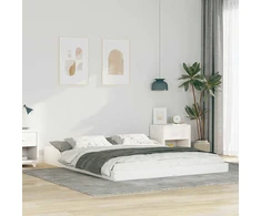 Lova Lovos rėmas Balta 140 x 220 cm Kietos pušies mediena