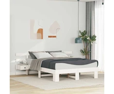 Lovos rėmas Balta 150 x 200 cm Kietos pušies mediena