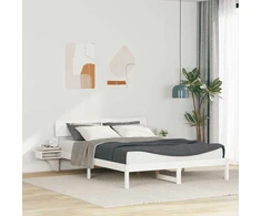 Lovos rėmas Balta 150 x 200 cm Kietos pušies mediena