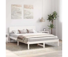 Lovos rėmas Balta 160 x 200 cm Kietos pušies mediena