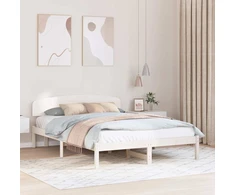 Lovos rėmas Balta 160 x 200 cm Kietos pušies mediena
