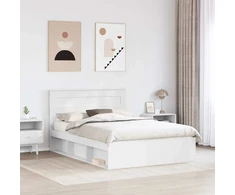 Lovos rėmas Balta 160 x 200 cm Kietos pušies mediena