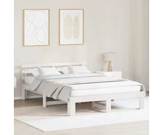 Lovos rėmas Balta 160 x 200 cm Kietos pušies mediena