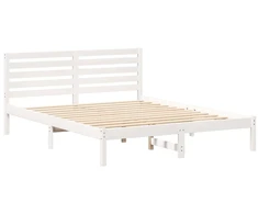 Lovos rėmas Balta 160 x 200 cm Kietos pušies mediena