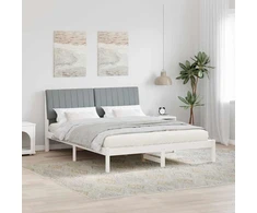 Lovos rėmas Balta 160 x 200 cm Kietos pušies mediena