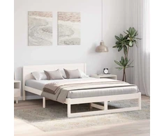 Lovos rėmas Balta 160 x 200 cm Kietos pušies mediena
