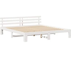 Lovos rėmas Balta 180 x 200 cm Kietos pušies mediena