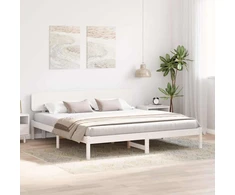 Lovos rėmas Balta 180 x 200 cm Kietos pušies mediena