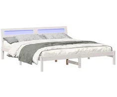 Lovos rėmas Balta 180 x 200 cm Kietos pušies mediena