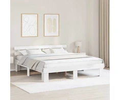 Lovos rėmas Balta 180 x 200 cm Kietos pušies mediena