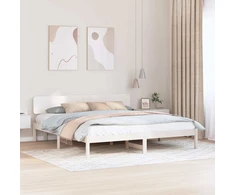 Lovos rėmas Balta 180 x 200 cm Kietos pušies mediena