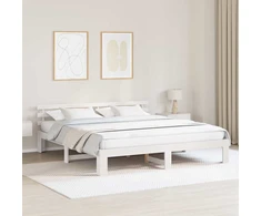 Lovos rėmas Balta 180 x 200 cm Kietos pušies mediena