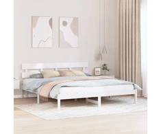 Lovos rėmas Balta 180 x 200 cm Pušies medienos masyvas