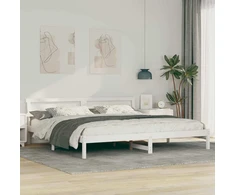 Lovos rėmas Balta 200 x 200 cm Kietos pušies mediena