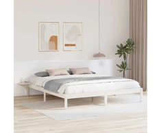 Lovos rėmas Balta 200 x 200 cm Kietos pušies mediena