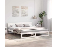 Lovos rėmas Balta 200 x 200 cm Kietos pušies mediena