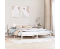 Lovos rėmas Balta 200 x 200 cm Pušies medienos masyvas