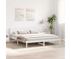 Lovos rėmas Balta 200 x 200 cm Pušies medienos masyvas